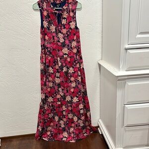 Multicolored Pleated High-Low Sundress